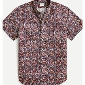 J.Crew Secret Wash Short-Sleeve Shirt – Bamboo Print | Large Men's